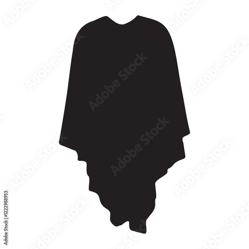 Women Poncho Sweater Shawl Silhouette Vector Illustration