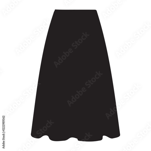 Women's Office Work Skirt Silhouette Vector Illustration