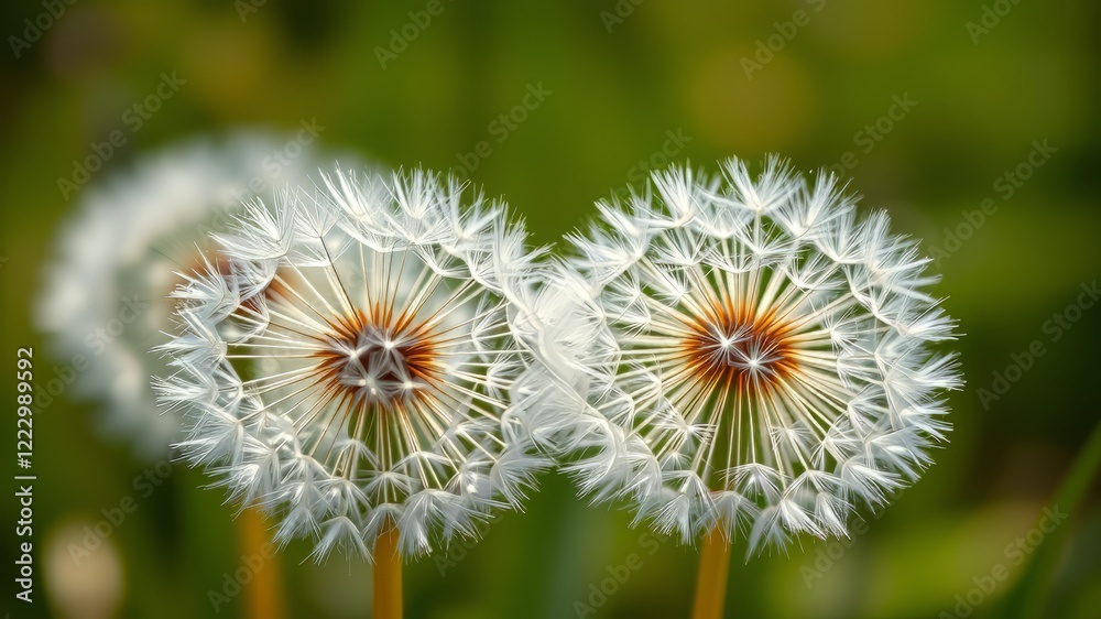 Dandelion Seed Heads - Shallow Focus, Bright Colors Dandelion Seed Heads - Shallow Focus, Bright Colors