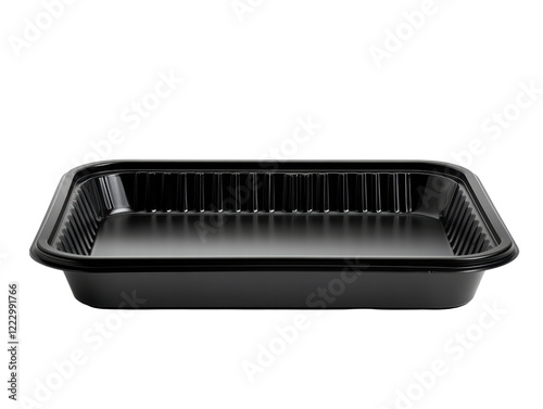 Isolated black plastic food container