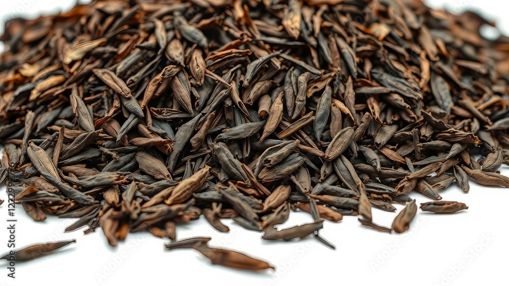 Dried Tea Leaves Pile - High Resolution, Detailed Closeup Dried Tea Leaves Pile - High Resolution, Detailed Closeup