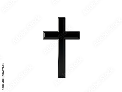 Isolated black christian cross symbol