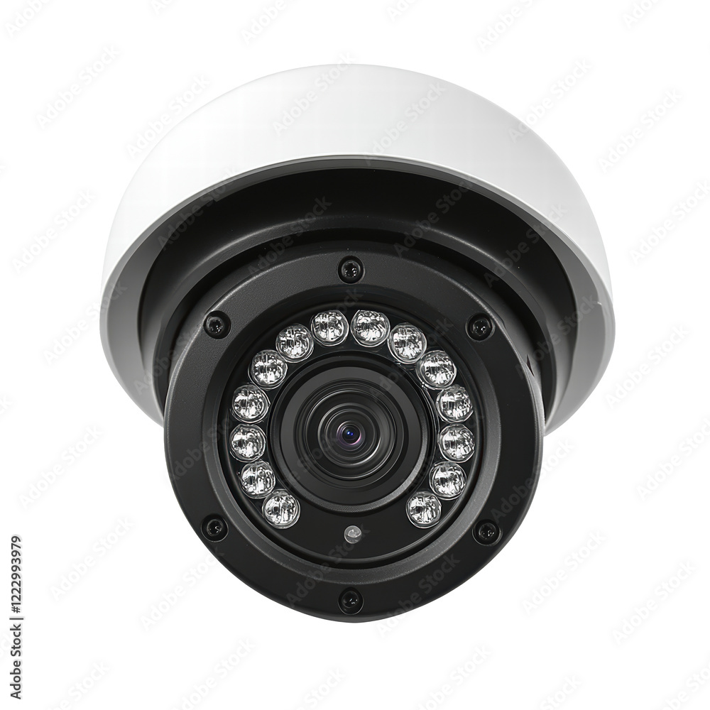 Obraz premium White security CCTV camera isolated on transparent background
