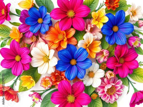 Floral Burst Background -  Bold Colors & Sharp Focus