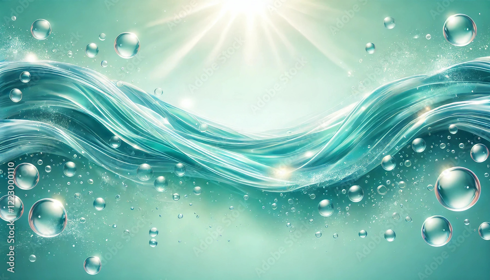 Banner-Design mit Wasser und Wellen, türkise Banner-Design mit Wasser und Wellen, türkise