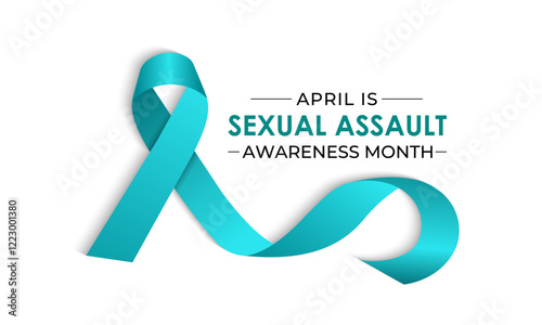Vector design for Sexual Assault Awareness Month in April. Realistic ribbon. Education and prevention of sexual violence are the goals of this annual campaign. Banner poster, flyer and background.