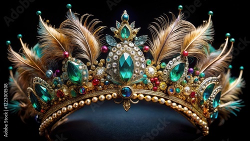 Wallpaper Mural Intricate ornate headpiece adorned with feathers and gemstones Torontodigital.ca