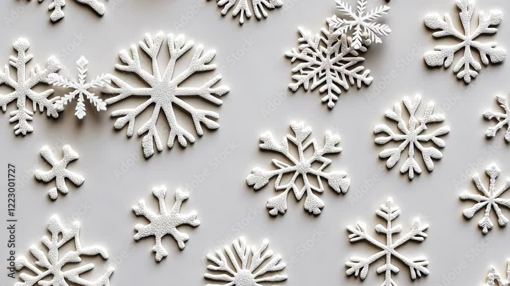 Delicate snowflake shapes are displayed against a neutral backdrop, creating a charming winter ambiance perfect for seasonal decoration Delicate snowflake shapes are displayed against a neutral backdrop, creating a charming winter ambiance perfect for seasonal decoration