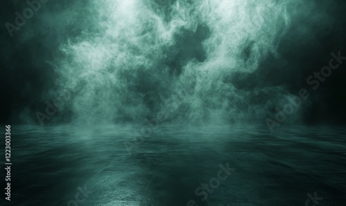 Obraz na płótnie Ethereal blue smoke drifting gently, creating a mysterious atmosphere on a dark backdrop. w salonie