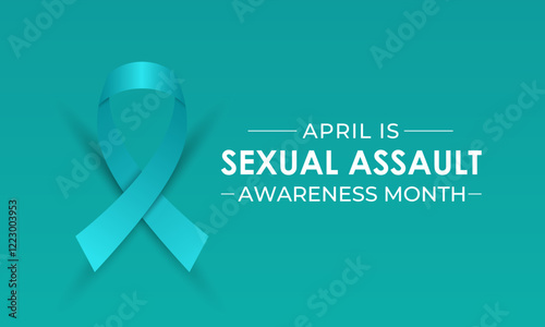 Vector design for Sexual Assault Awareness Month in April. Realistic ribbon. Education and prevention of sexual violence are the goals of this annual campaign. Banner poster, flyer and background.