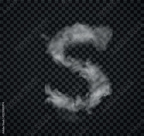 Alphabet of fog and clouds