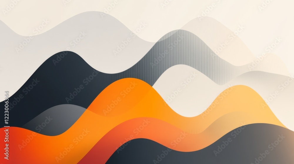 Fototapeta premium An elegant area chart with smooth curves in gradient colors representing revenue growth over time, set against a light background for a polished appearance