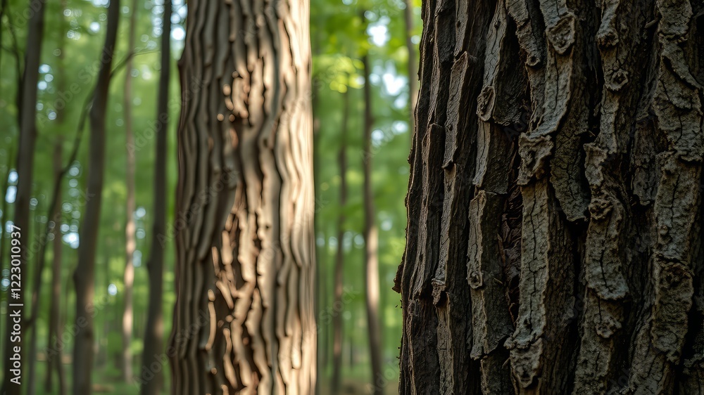 Intricate Tree Bark Texture Close-Up Forest Scene Intricate Tree Bark Texture Close-Up Forest Scene
