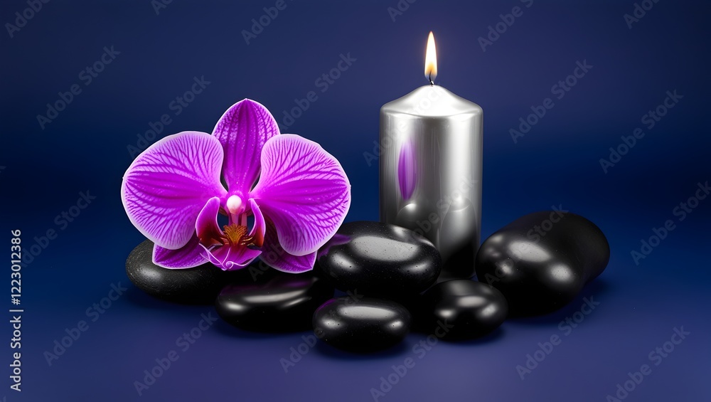 atmospheric spa setting with smooth stones, orchid, and gentle light for promotions atmospheric spa setting with smooth stones, orchid, and gentle light for promotions