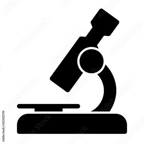 Microscope Icon with Trendy Glyph Style