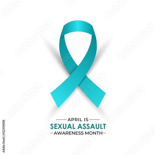 Vector design for Sexual Assault Awareness Month in April. Realistic ribbon. Education and prevention of sexual violence are the goals of this annual campaign. Banner poster, flyer and background.