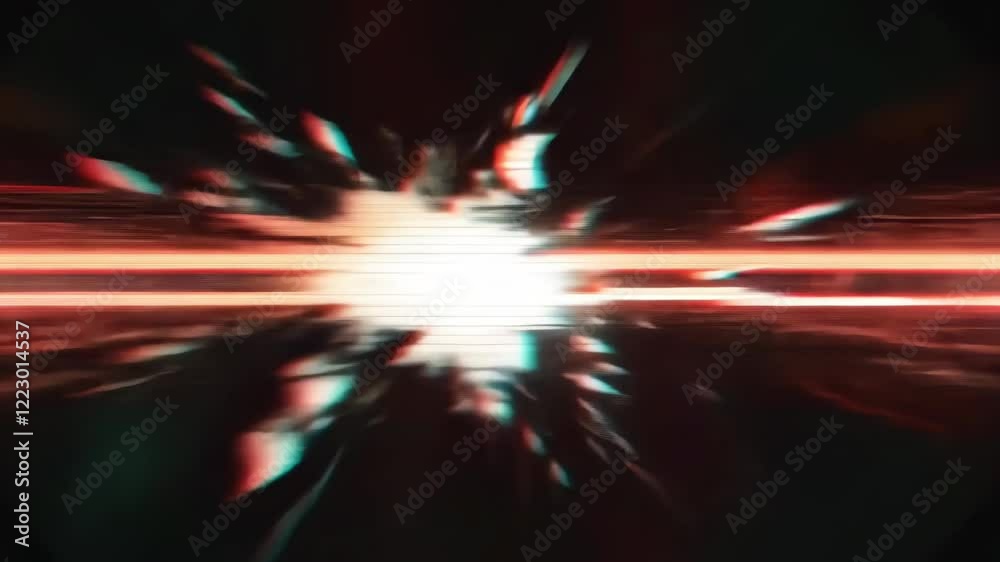 Dynamic effect of a broken video tape with glitched lines