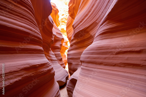 Colorful rocky canyon with sunlit textures