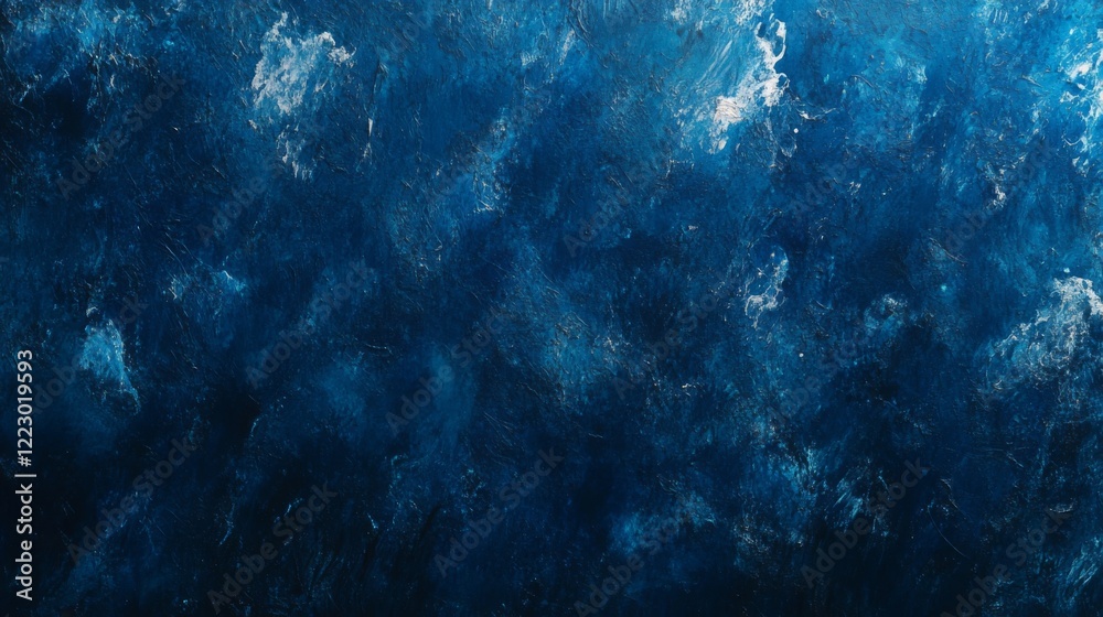 Fototapeta premium A deep blue abstract background with subtle gradient and texture, with light highlights adding a mysterious, cosmic effect