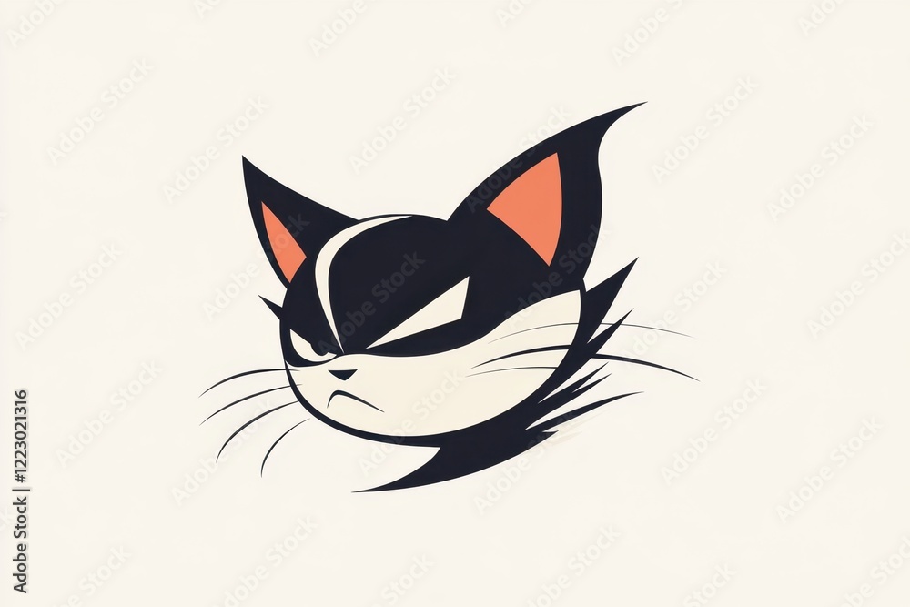 Obraz premium Angry cat with sharp features