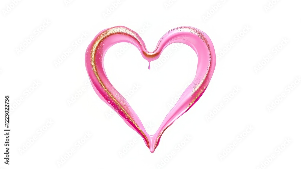 Pink Liquid Heart Gold Glitter AI Art Pink Liquid Heart Gold Glitter AI Art