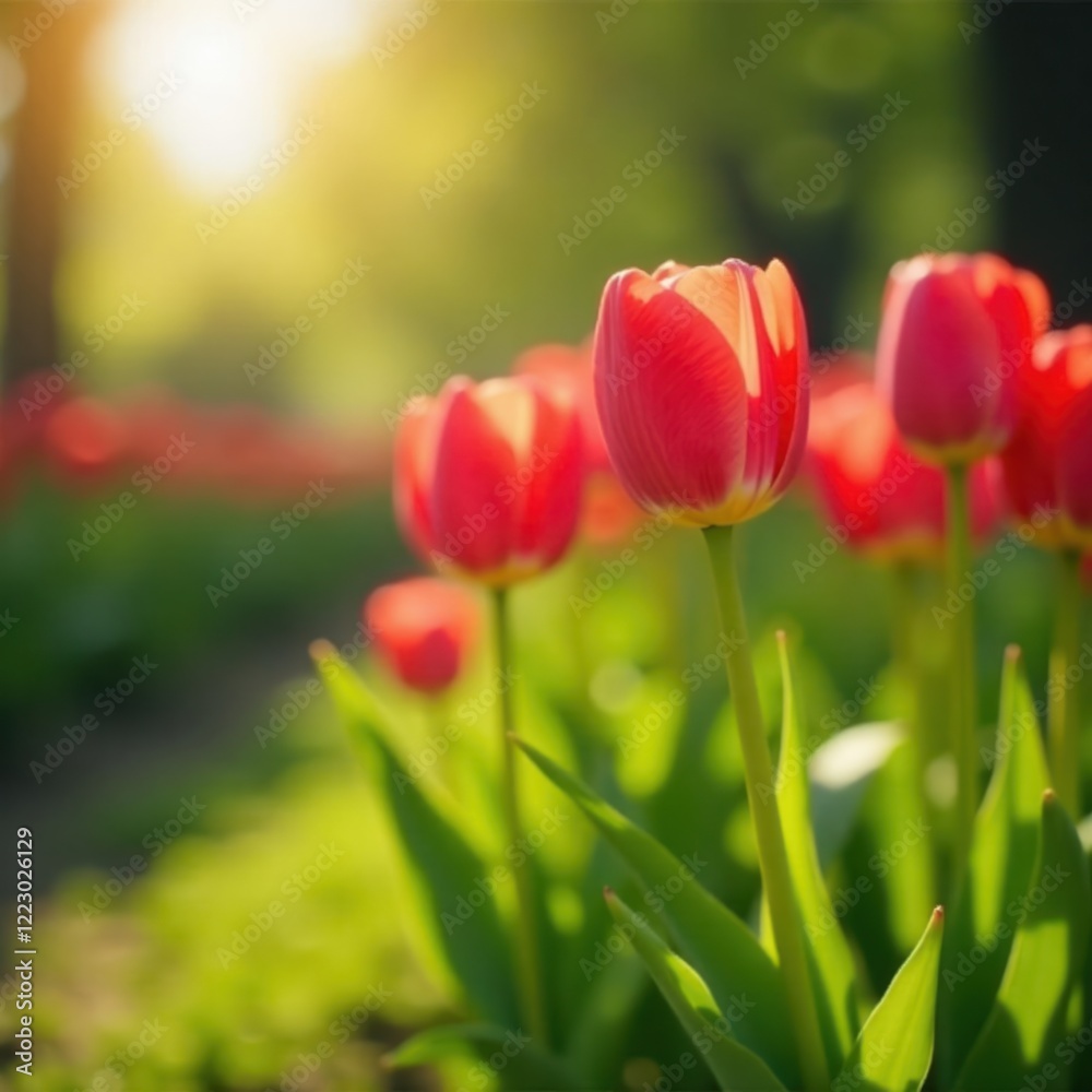 delicate tulip stems swaying freely in warm air, spring, natural delicate tulip stems swaying freely in warm air, spring, natural