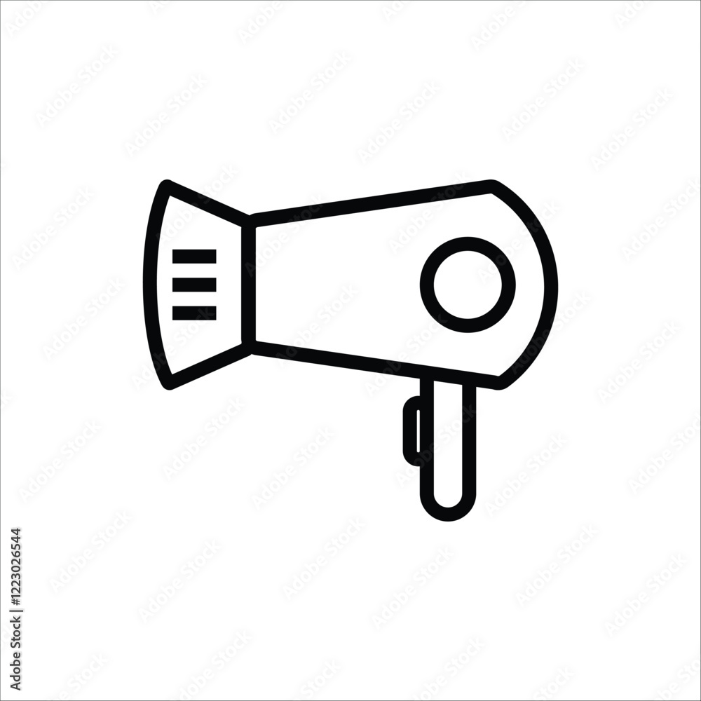hair dryer vector icon line template hair dryer vector icon line template