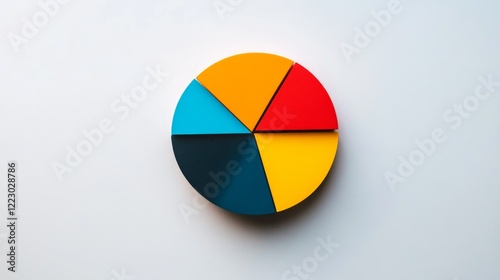 Free Download A modern pie chart with vibrant colors and clean, divided segments, set against a white background for a sharp, minimalist look - GFXLoad
