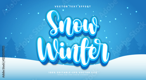 Snow Winter editable text effect template Suitable for Winter adventure Theme