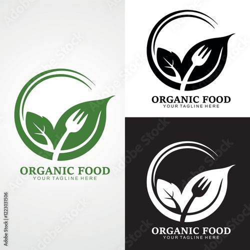 Vegetarian Logo Template Design Vector restaurant logo natural food Logo, healthy food logo design, nature, herbal, organic, logo design icon, vector, symbol, idea, creative.