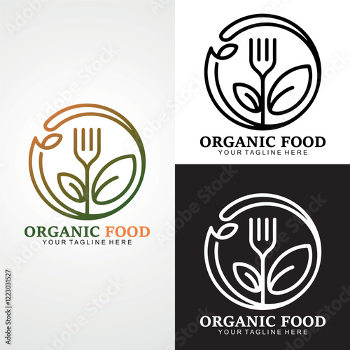 Vegetarian Logo Template Design Vector restaurant logo natural food Logo, healthy food logo design, nature, herbal, organic, logo design icon, vector, symbol, idea, creative.