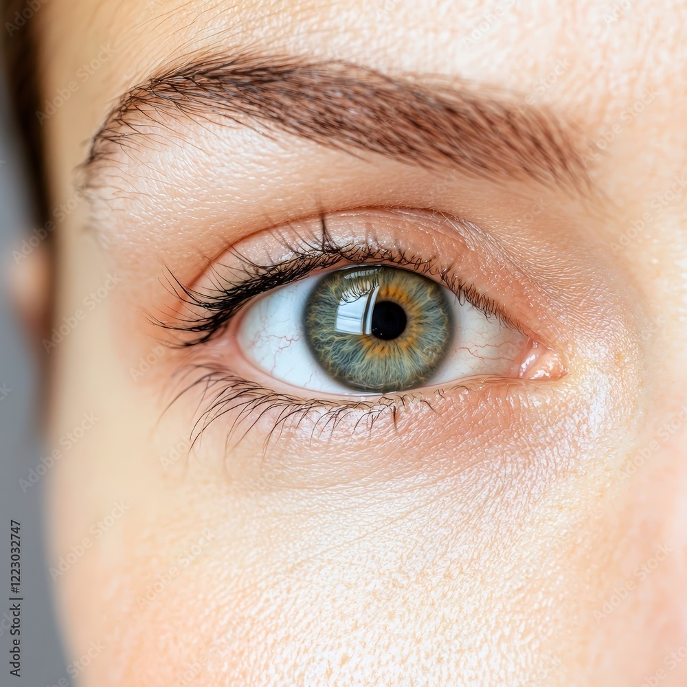 Under-eye close-up showing slight puffiness and dark circles
