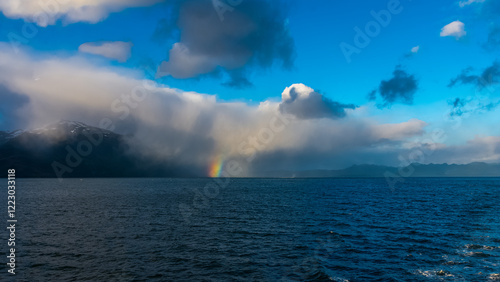 Wallpaper Mural rainbow after rain in the Beagle channel, Tierra del Fuego, South America Torontodigital.ca