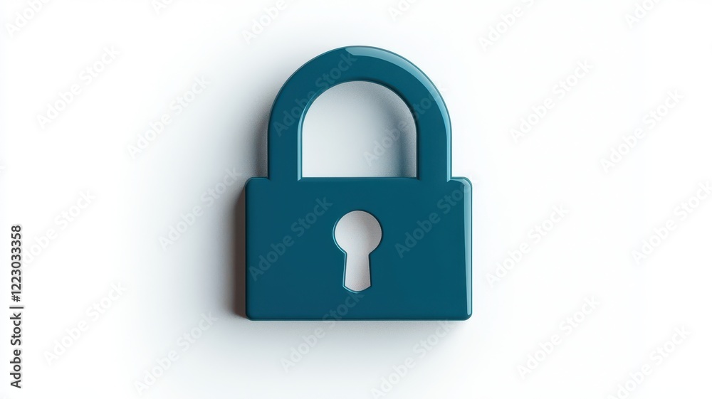 digital lock icon, data protection symbol, minimal flat design, gray and blue, isolated on white background digital lock icon, data protection symbol, minimal flat design, gray and blue, isolated on white background