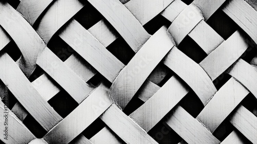 Woven Texture in Black and White Beautiful Artistic Pattern
