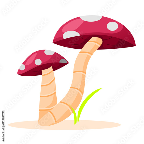 Red mushroom or fungi illustration vector