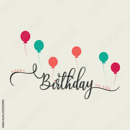 Happy Birthday  typography vector design. Happy Birthday text design with hand drown style. Beautiful greeting card poster lettering inscription design.