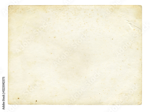 Retro photo paper texture isolate. Old antique sheet paper texture. Recycle vintage paper background. Aged and yellowed photo.