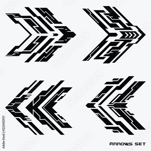 Futuristic Scifi Hud Modern Arrow Design Set