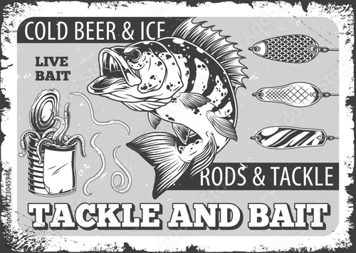 Tackle and bait for fishing enthusiasts in summer