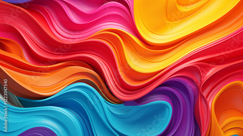 Vibrant Abstract Color Waves – Fluid and Dynamic Digital Art