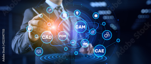 CAD, CAM, PDM, and CAE Systems Enhancing Industrial Design and Manufacturing as Business and Technology Concept.