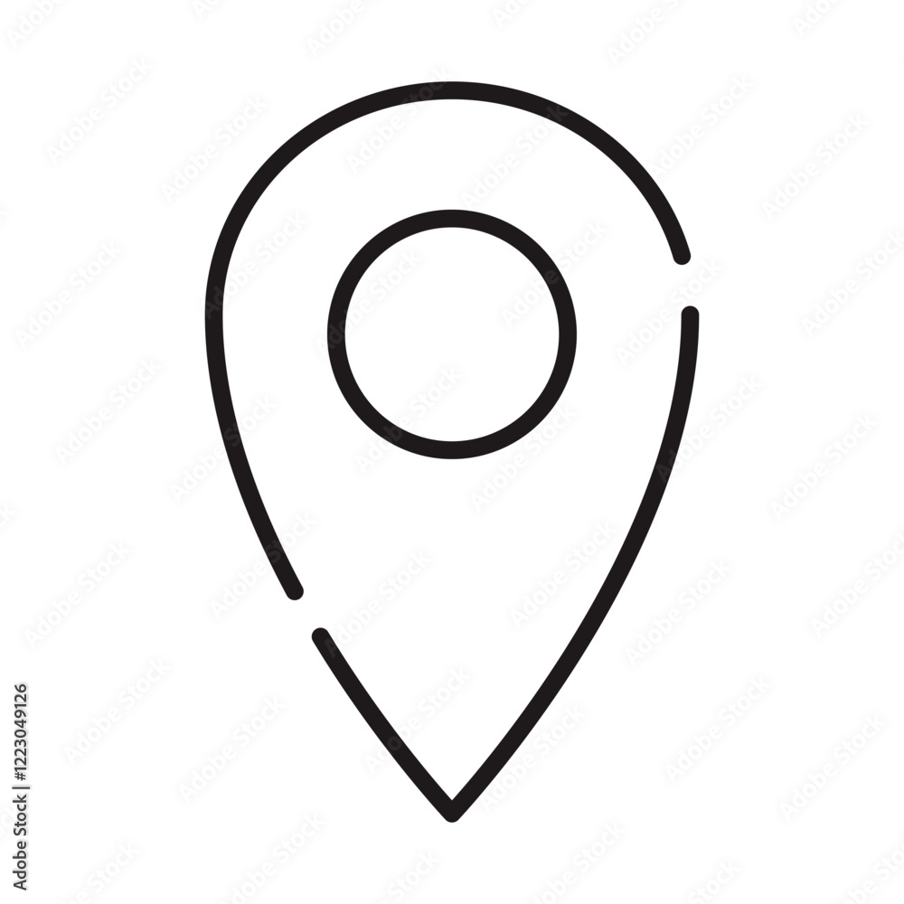 Track Location Icon – Pin Symbol Representing AI-Enabled Location Tracking- Vector editable stroke line icons Track Location Icon – Pin Symbol Representing AI-Enabled Location Tracking- Vector editable stroke line icons