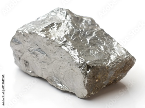 
piece of aluminum, close-up, isolated on white background