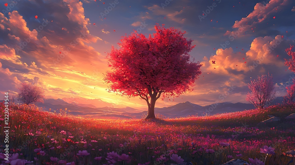 © NCSF - A heart shaped tree stands in the center background