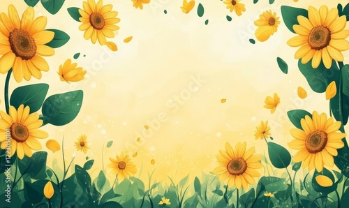 Joyful Senior Woman Embracing Freedom and Nature at Sunset in Sunflower Field, Happy Retired Life, Mental Wellness, and Emotional Peace Outdoors, Generative AI