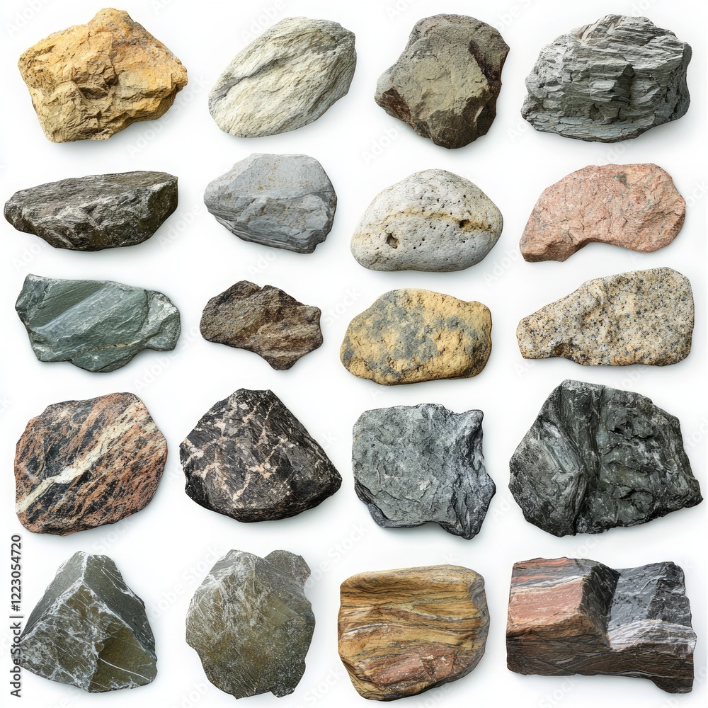 A Diverse Collection of Natural Rocks and Stones - Exploring the Beauty of Earth's Elements A Diverse Collection of Natural Rocks and Stones - Exploring the Beauty of Earth's Elements
