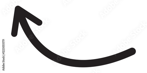 Print black curve arrow icon on transparent background. flat style. arrow icon for your web site design, logo, app, UI.  1176
