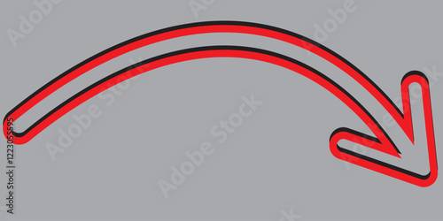 Print black curve arrow icon on transparent background. flat style. arrow icon for your web site design, logo, app, UI.  1176