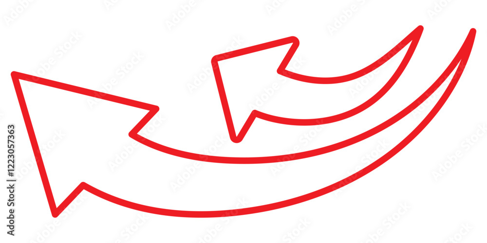 Print Curved arrow icon vector. Arrow pointer icon sign symbol vector. 1176 Print Curved arrow icon vector. Arrow pointer icon sign symbol vector. 1176